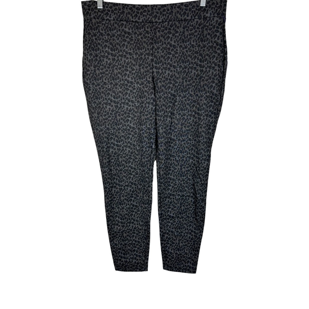 NYDJ Women's Pull-on Ponte Tapered Full-length Leggings- Grey Cheetah Size 14W